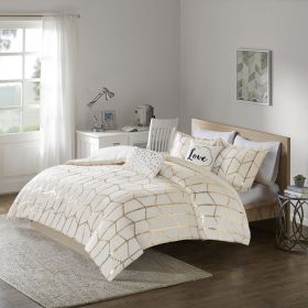 Intelligent Design Raina Metallic Printed Duvet Cover Set