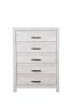 Denver Modern Style 5-Drawer Chest Made with Wood in Gray