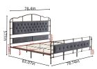 KING SIZE HIGH BOARD METAL BED WITH SOFT HEAD AND TAIL.