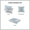 Seersucker Microfiber Quilt Set with Floral Prints