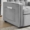 Velvet Multifunctional Sofa Bed with Curved Backrest
