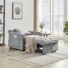 Velvet Multifunctional Sofa Bed with Curved Backrest