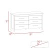 WEZZ 6-Drawer Double Dresser in Light Gray
