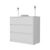 Beloit 3 Piece Bedroom Set, Nightstand + Dresser+ Armoire, White