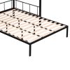 Metal Twin Over Full Bunk Bed with Wood Slats and Textilene Fiber Guard Rails