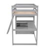 Twin Size Loft Bed with Desk and Shelves