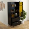 Elegant 74-Inch Display Wine Cabinet