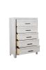 Denver Modern Style 5-Drawer Chest Made with Wood in Gray