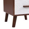 Embossed Pattern End Table with Drawers