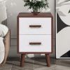 Embossed Pattern End Table with Drawers