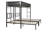 Metal Triple Twin Bunk Bed with Noise-free Wood Slats