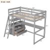 Twin Size Loft Bed with Desk and Shelves