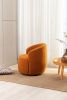 Teddy Fabric Swivel Accent Armchair