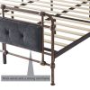 KING SIZE HIGH BOARD METAL BED WITH SOFT HEAD AND TAIL.