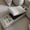Amira Beige Fabric Reversible Sectional Sofa