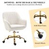 Beige Boucle Fabric Swivel Chair