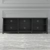 Modern TV Stand with 5 Open Storage Compartments