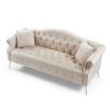 Chesterfield-Style Velvet Sofa Set