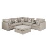 Amira Beige Fabric Reversible Sectional Sofa