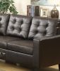 4-Piece Modular Sectional Espresso Faux Leather Sofa Set