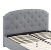 Light Grey Burlap Fabric Full Size Storage Bed