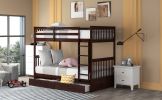 Twin-Over-Twin Bunk Bed with Ladders and Two Storage Drawers (Espresso Finish)