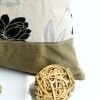 Onitiva Realm of Flowers Linen Patchwork Pillow Cushion