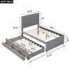 TranquilSleep Full Size Upholstered Platform Bed with Trundle and Storage Drawers