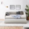 Full Size Upholstered Tufted Sofa Bed with Trundle