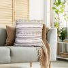 Handcrafted Square Jacquard Cotton Accent Throw Pillow