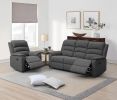 Modern Burlap Fabric Recliner Chair in Dark Gray