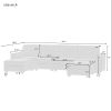 U_STYLE 3 Pieces U shaped Sofa with Removable Ottomans