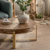 Round Splicing Wood Coffee Table