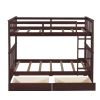 Twin-Over-Twin Bunk Bed with Ladders and Two Storage Drawers (Espresso Finish)