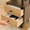 Smart Storage Nightstand with USB Charging Ports