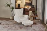 Modern Accent Chair with Ottoman