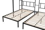 Metal Triple Twin Bunk Bed with Noise-free Wood Slats