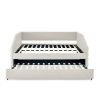 Full Size Upholstered Tufted Sofa Bed with Trundle