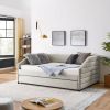 Full Size Upholstered Tufted Sofa Bed with Trundle