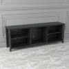 Modern TV Stand with 5 Open Storage Compartments