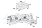 Sand Color 3-Piece Sectional Living Room Furniture