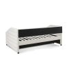 Full Size Upholstered Tufted Sofa Bed with Trundle