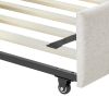 Full Size Upholstered Tufted Sofa Bed with Trundle