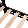 Metal Twin Over Full Bunk Bed with Wood Slats and Textilene Fiber Guard Rails