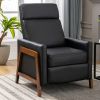 Wood-Framed PU Leather Recliner Chair