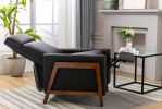 Wood-Framed PU Leather Recliner Chair