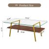 Gold Elegance Rectangle Glass Coffee Table