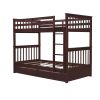 Twin-Over-Twin Bunk Bed with Ladders and Two Storage Drawers (Espresso Finish)