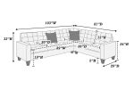 4-Piece Modular Sectional Espresso Faux Leather Sofa Set