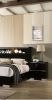 Sleek Black Nightstand with USB Charger